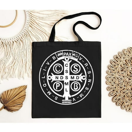 vintage NEW LIMITED Religious Catholics St. Benedict Medal Christian Tote Bag S--TH22941