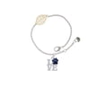 thumbnail image 2 of Delight Jewelry Silvertone Love with Navy Blue Paw - Goldtone Leaf Delicate Bracelet, 6.25+1.75", 2 of 4