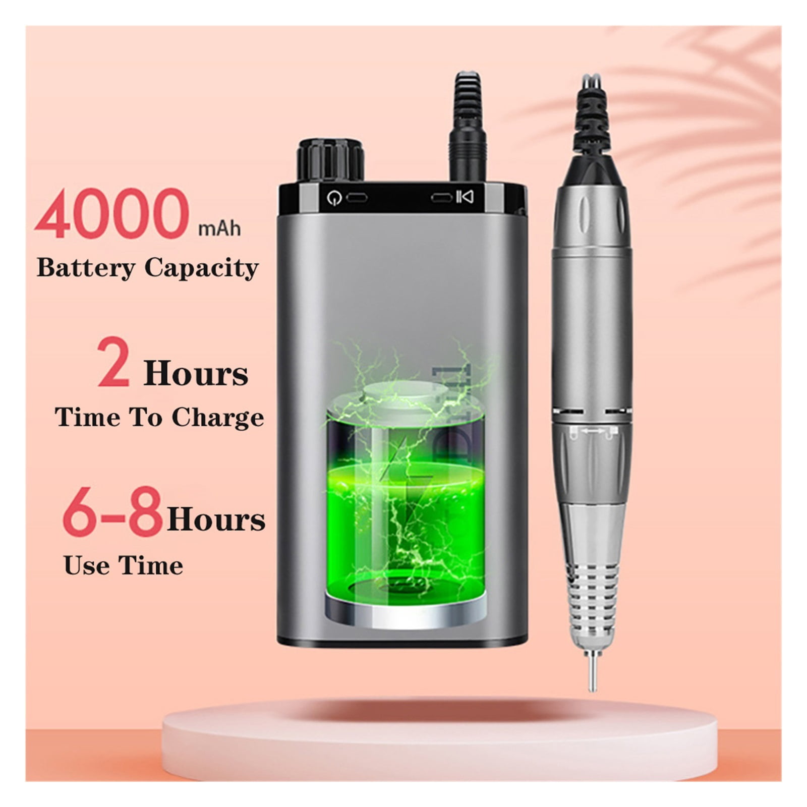 35000RPM Electric Nail Drill, Rechargeable Nail Manicure Machine For Salon, Portable Professional Nail Sander For Polish ,Low Noise