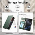 thumbnail image 3 of Allytechgroup Wallet Case for Apple iPhone 15 Pro Max, Rugged TPU Faux Leather Flip Cover with Shock-Absorbent Protection, Card & Cash Slots, Stand Holder, Anti-Scratch Wrist Strap Design, Green, 3 of 12