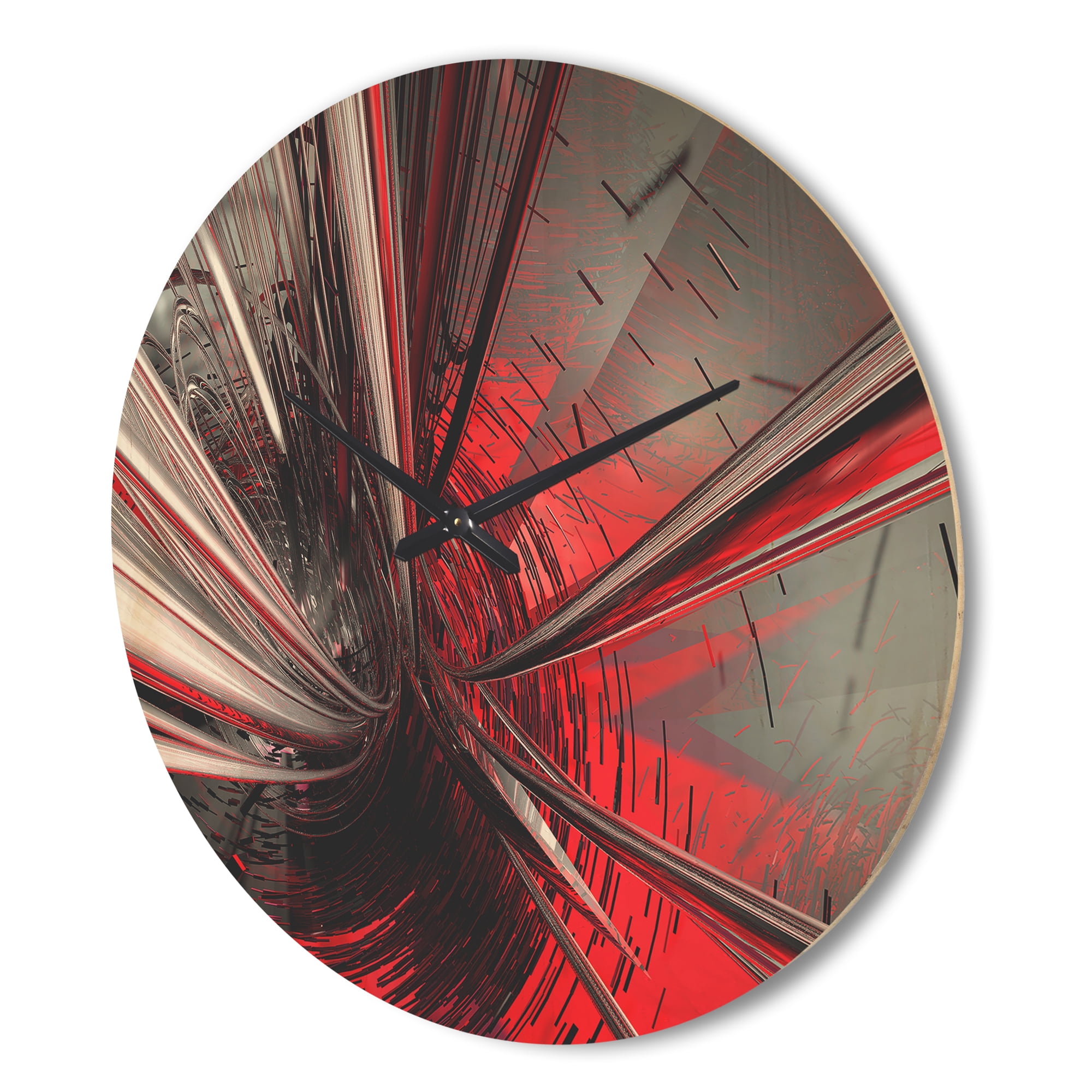 Designart 'Deep into Middle Fractal 3D' Modern Wood Wall Clock