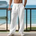 thumbnail image 2 of Mohiass Baggy Wide Leg Sweatpants Fall Casual Uncuffed Open Bottom Lightweight Drawstring Stretch Pants Men White S, 2 of 4