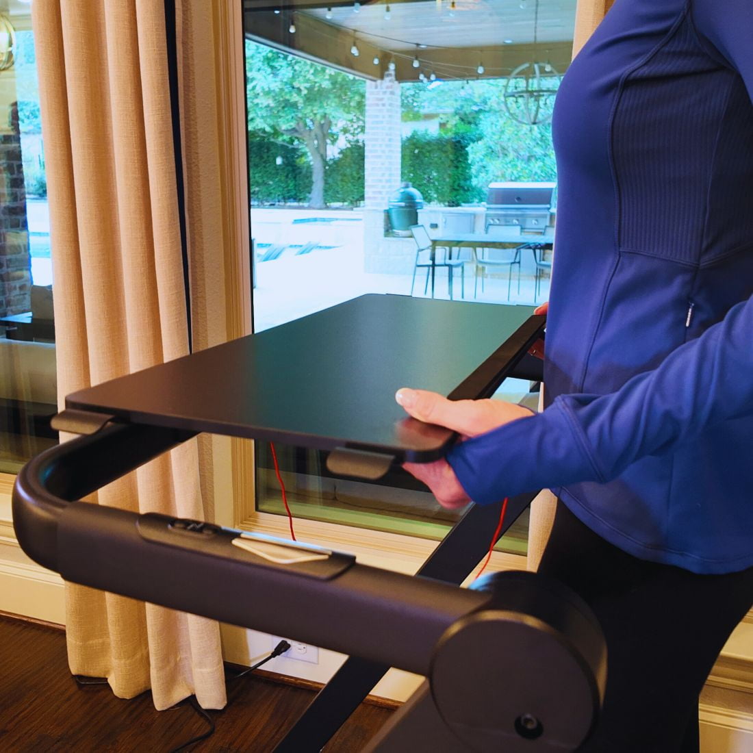 Lifesmart TM2202 Denise Austin 3-in-1 Portable Walking Pad Treadmill | Foldable Portable Walk Pad with Desk Tabletop, 2.5HP Quiet & Compact Treadmill for Home/Office (Powdered Blue)