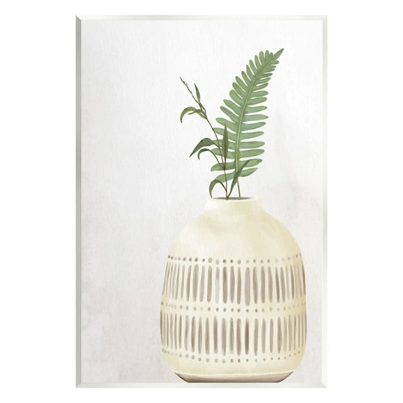 Stupell Industries Varied Herb Plant Sprigs Natural Patterned Vase Painting Unframed Art Print Wall Art, Design by Kim Allen
