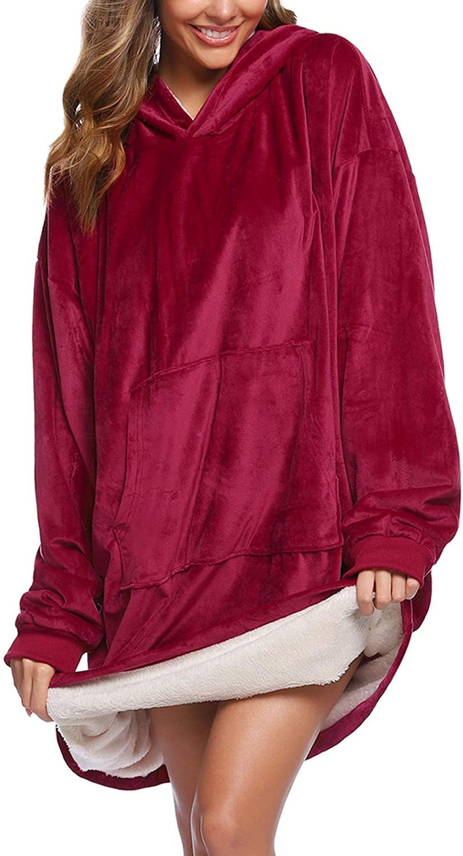 Cozy Wearable Hoodie Blanket Sweatshirt Oversized for Adults Men