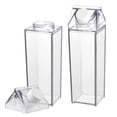 thumbnail image 3 of Cabilock 2pcs 500ML Clear Square Milk Bottles Leak-proof Portable Plastic Bottle Water Container for Travel Camping, 3 of 5