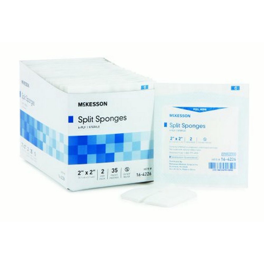 I.V. / Drain Split Dressing McKesson, 2 x2 inch,Square Sterile