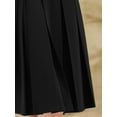 thumbnail image 4 of DARING DIVA Long Sleeve Pleated Crew Neck Belted A-Line Dress S Black, 4 of 6