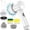 White, variant on Rechargeable Electric Spin Scrubber, Cordless Power Cleaning Brush with 6 Replaceable Brush Heads for Bathroom Kitchen Floor Tile Cleaning
