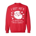 thumbnail image 1 of Awkwardstyles J'ai des Hos dans Différents Codes de Zone Pull Laid de Noël Col Rond 2TG Rouge, 1 of 4