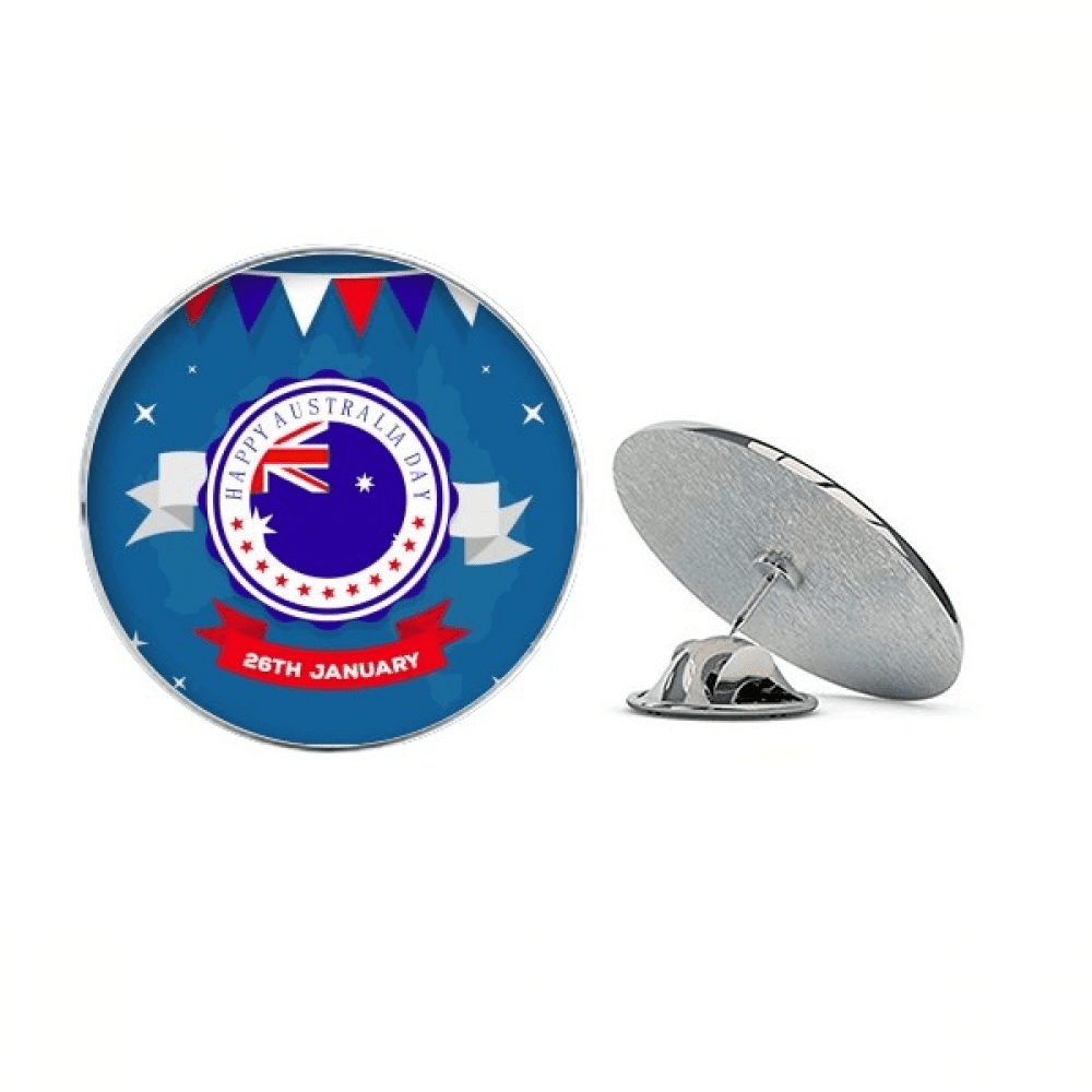 Australia Flavor Happy Australia Day Flag Round Metal Tack Hat Pin