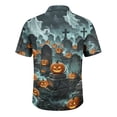 thumbnail image 5 of GrmtClth Men’s Full Button Halloween Camp Shirt Short Sleeve Jack O Lantern Coffin Ghost Rose Full Print Light Casual Party Blouse Hot Pink M, 5 of 5
