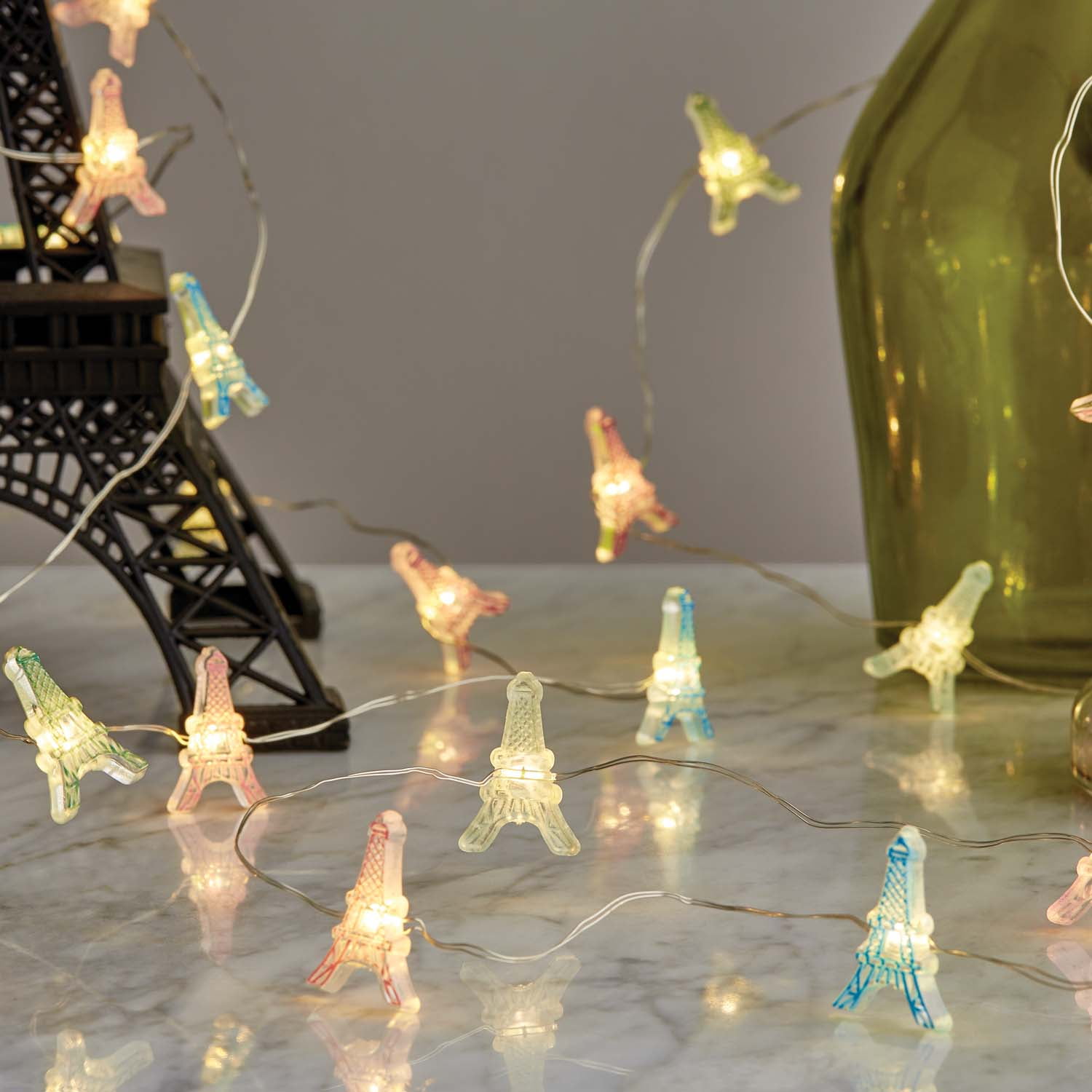Mainstays 6ft Eiffel Tower Indoor LED Fairy String Lights with Battery Operated Automatic Timer - 18 LED Lights