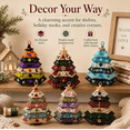 thumbnail image 3 of Layered Fabric Tree Ornament DIY Sewing Kit,DIY Quilted Christmas Tree Kit, Seasonal Patchwork Style, Handmade Craft With Buttons, Holiday Home Tabletop Decor, 3 of 6