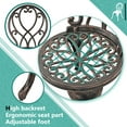 thumbnail image 4 of JOIVI 3-Piece Outdoor Bistro Set, All Weather Cast Aluminum Patio Dinning Retro Table and Chairs with 2" Umbrella Hole, Bronze, 4 of 8