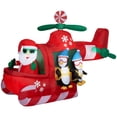 thumbnail image 1 of Helicóptero inflable navideño Gemmy Santa con pingüinos de 2 m, 1 of 1