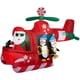 thumbnail image 1 of Helicóptero inflable navideño Gemmy Santa con pingüinos de 2 m, 1 of 1