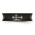 thumbnail image 3 of Chisel Stainless Steel Polished Black IP-plated Cross 6mm Concave Band, 3 of 8