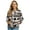 American Tribal Cow Print Brown White, variant on Butterfly Print Violet Black Zip Up Sweatshirts for Women Casual Soft Outfits Crew Neck Hoodless Outerwear Trendy Fall Jackets Coat with Pockets, 3XL