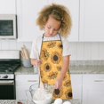 thumbnail image 4 of Yellow Black Polka Dot Sunflower Pattern Kids Aprons for Girls and Boys,Adjustable Neck Strap Toddler Aprons for Kids Cooking Baking, 4 of 6