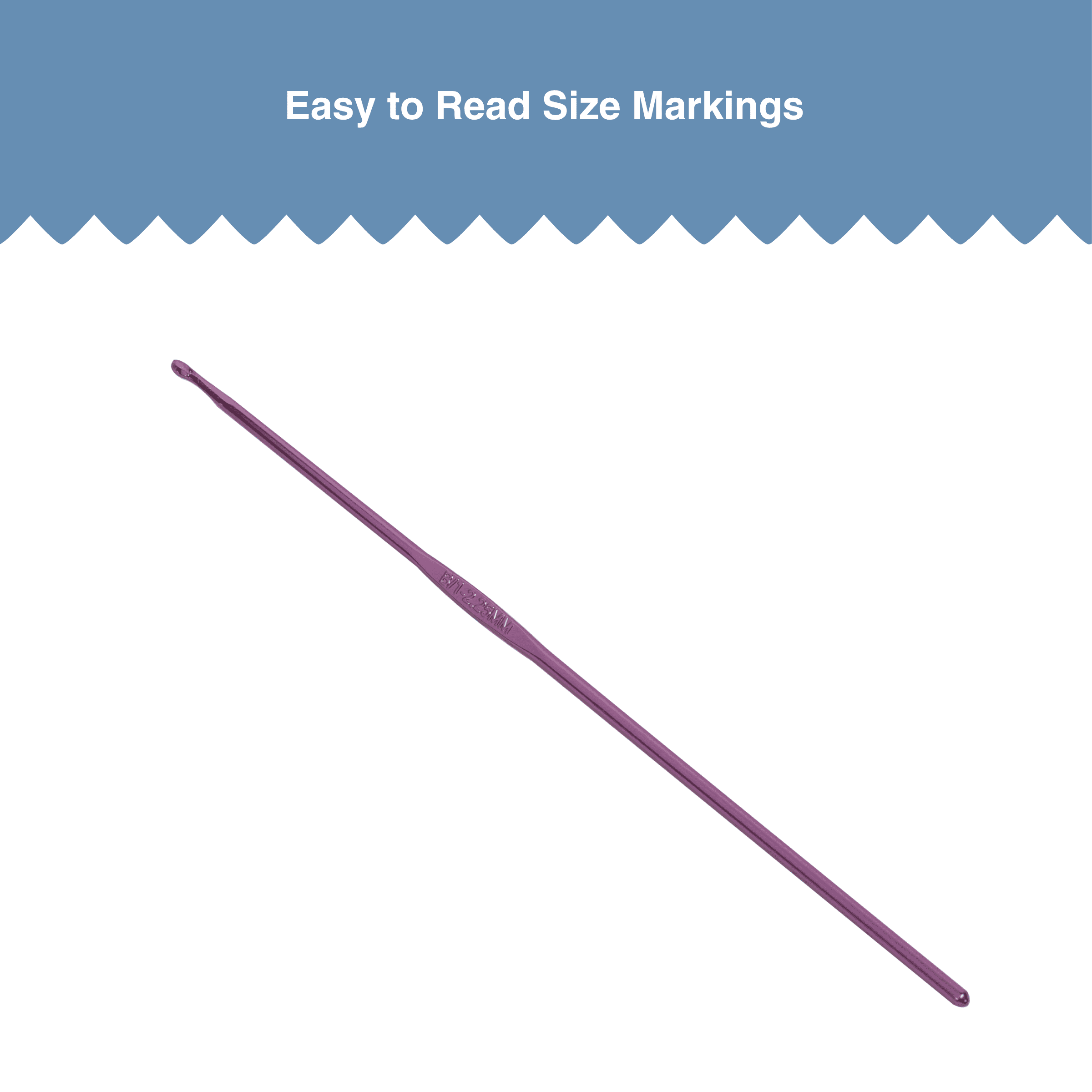 Hello Hobby Aluminum Crochet Hook, Size B, 2.25 mm