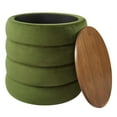 thumbnail image 3 of Modway Mezzo Round Performance Velvet Storage Ottoman in Moss Green, 3 of 9