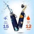thumbnail image 2 of Galaxy 29oz Stainless Steel Insulated Thermos with Tea Filter, 360° Printed Travel Bottle, Leakproof BPA-Free Flask with Anti-Slip Base, 304 Inner & 201 Outer, Vacuum Cup, Starry, 2 of 6