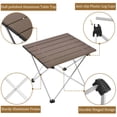 thumbnail image 2 of Mesa de camping portátil Grope con mesa de aluminio, mesa de playa plegable, fácil de transportar, perfecta para picnic al aire libre, barbacoa, festival de cocina, playa, casa (café-S), 2 of 5