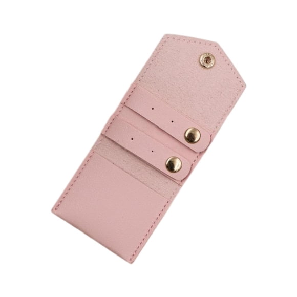Organizador de joyas, estuche portátil pequeño multifuncional para regalo, bolsa para guardar joyas, rollo de joyería, bolsa para broches y anillos Rosa