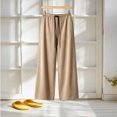 thumbnail image 4 of Tqcoqu Women's Solid Color Drawstring Elastic Waist Wide Leg Pants Casual Loungewear Long Trousers For Fall Winter, 4 of 6