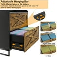 thumbnail image 4 of Vabches Lateral File Cabinet with Charging Station for Letter/Legal/A4 Size Hanging Files, Brown, 4 of 7