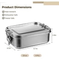 thumbnail image 4 of 4 PCS Bento Boxes, 850 ML Stainless Steel Lunch Boxes, Food Storage Containers, Portable Metal Lunch Containers, Lockable Clips to Leak Proof, Reusable Dishwasher Safe Lunch Snack Boxes, 4 of 5