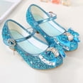 thumbnail image 6 of Gyujnb Girls Glitter Bow Rhinestone Low-Heel Mary Jane Shoes Adjustable Buckle for Party & Formal Wear,7-8 Years, 6 of 8