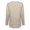 thumbnail image 4 of Haut Classique Doux pour Femmes Col en V Imprimé Manches Longues Polyester (Beige, m), 4 of 5