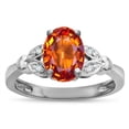 thumbnail image 2 of Star K � Oval 8x6 Simulated Orange Mexican Fire Opal Marquee Design Engagement Promise Ring, 2 of 9