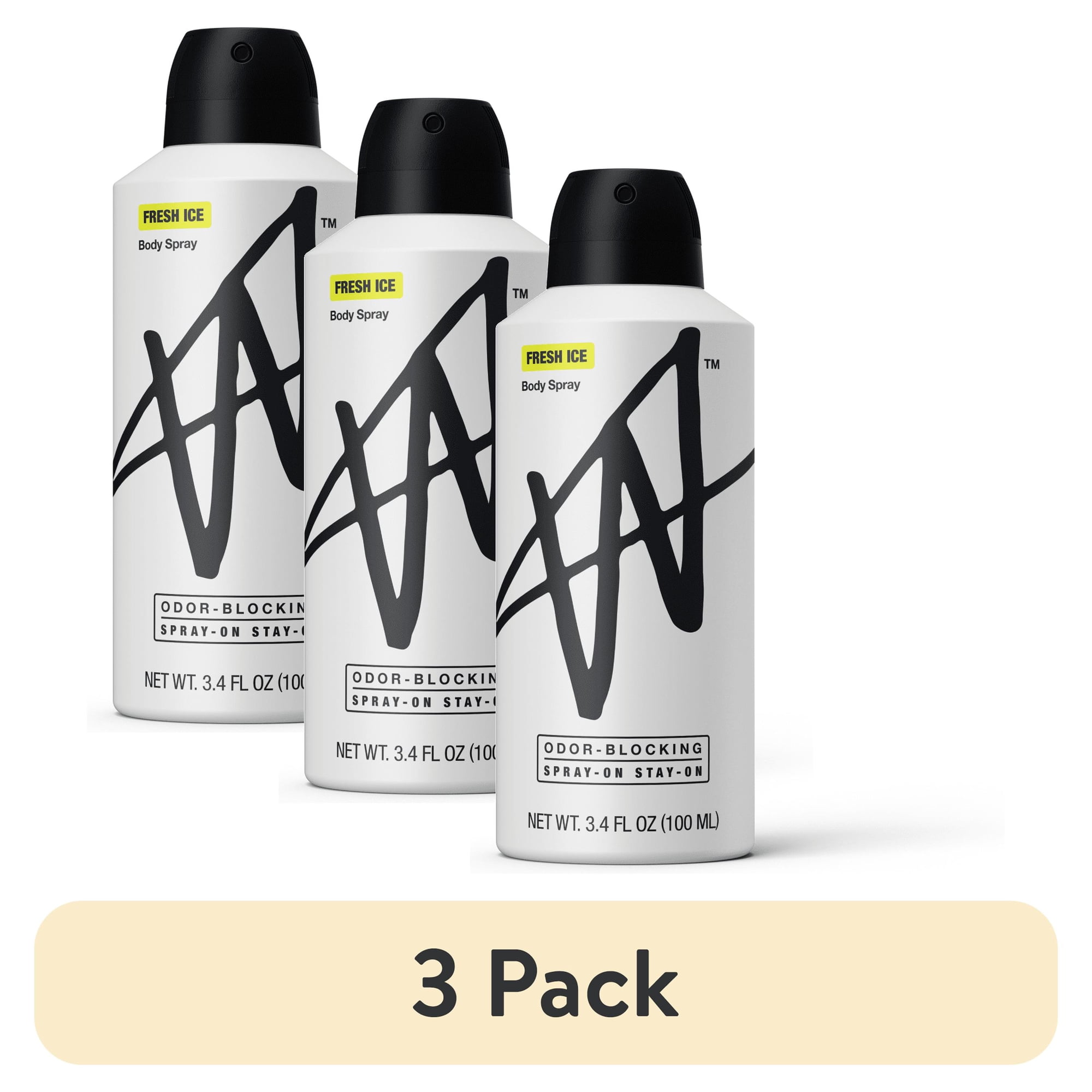 (3 pack) W By Jake Paul Body Spray - Odor Blocking - Long Lasting - Fresh Ice - 3.4 fl oz