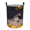 thumbnail image 1 of Balery Elegant Lady With Hat Cesta de ropa redonda con asas, impermeable, independiente, para ropa, juguetes, dormitorio y familia-Small, 1 of 6