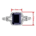 thumbnail image 4 of Original Star K� 8x6mm Emerald Cut Genuine Black Sapphire and Diamond Ring, 4 of 9