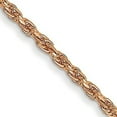 thumbnail image 2 of Avariah Solid 14K Rose Gold 1.2mm Diamond-cut Man Made Rope with Lobster Lock Chain - 20", 2 of 6