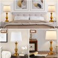 thumbnail image 6 of Touch Table Lamps Set of 2, 22" Nightstand Lamps, Bedside Lamps with USB C+A Charging Ports, 3 Way Dimmable Lamps for Bedrooms, Living Room, Office, Grey&Silver, Bulbs Included, 6 of 16