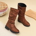 thumbnail image 7 of DxhmoneyHX Girls Knee High Faux Suede Boots 4-15 Years Pull On Tall Riding Boot Fashion Fall Winter Dress Boot with Low Heel, 7 of 7