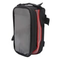 thumbnail image 4 of Bolsa de bicicleta con pantalla táctil, bolsa de almacenamiento de tubo frontal con marco de bicicleta MTB para teléfono de 6,3x3,2 pulgadas, color rojo, 4 of 14