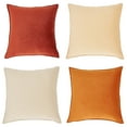 thumbnail image 7 of Topfinel Orange White Decorative Throw Pillow Covers for Sofa,Velvet Cushion Case for Couch Living Room Decor-Square Pillows,Set of 4,16x16 Inch, 7 of 7