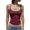 Wine Red, variant on Women Y2K Sleeveless Striped Spaghetti Strap Crop Camis Tank Backless Slim Fit Going Out Tops Girl Red M
