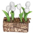 thumbnail image 4 of Adorno de flores de tulipanes artificiales, escala 1:12, decoración de jardín para casa de muñecas, modelo simulado, accesorio en miniatura, color blanco, 4 of 14
