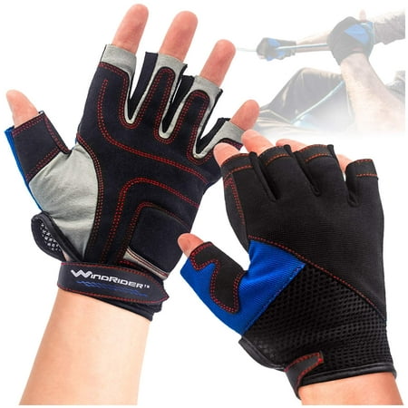 WindRider Pro Sailing Gloves - 3/4 or Full Finger - Padded Palm and Amara Reinforcement - Mesh Back for Comfort - Perfect for Sailing, Paddling, Canoeing or SUP - Sizes for Men, Women and