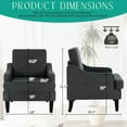 thumbnail image 7 of Modern Accent Chair for Bedroom Upholstered Reading Chair with Side Pockets Comfy Living Room Chairs Living Room Armchair for Office, Apartment (Charcoal Towel), 7 of 7