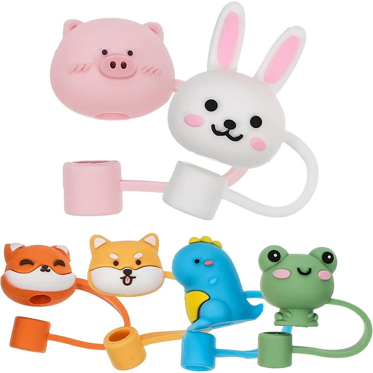 Straw Topper 6pcs Animal Straw Set Gift Toppers Silicone Straw Reusable  Drinking Straw Tips Drinking Straw Covers Reusable Straw Caps Cute End Cap Silica  Straw Tips End Cover Straw Cover 