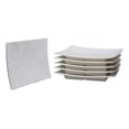 thumbnail image 5 of 8.25"W White Melamine Curved Rectangular Sushi Serving Plates Platters Set Of 6, 5 of 5