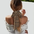 thumbnail image 5 of Gaeub khaki coffee plaid Printed Silk Feeling Scarf ， Satin Head Scarf for Women,Silk Neck Scarf,Scarves,ashion Silky Satin Headscarf Wrap, Neck Scarves For Handbag Accessories, 5 of 6